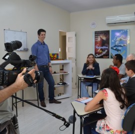 Gravação da matéria no Supera em Brigadeiro (SP)