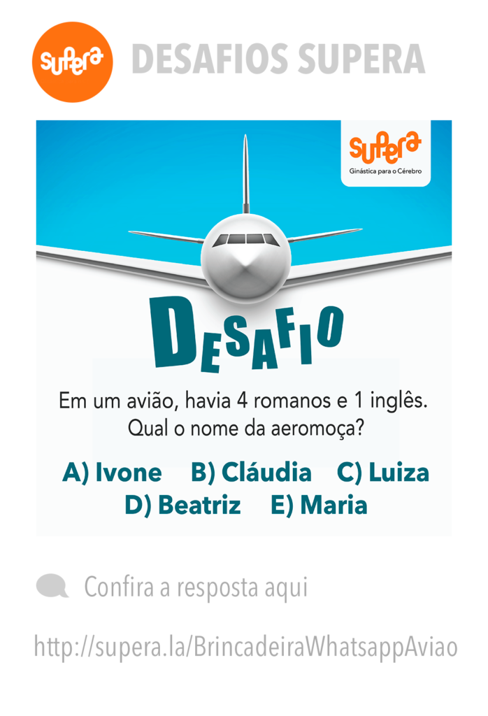 Brincadeiras Whatsapp #18 - Qual o nome da aeromoça?