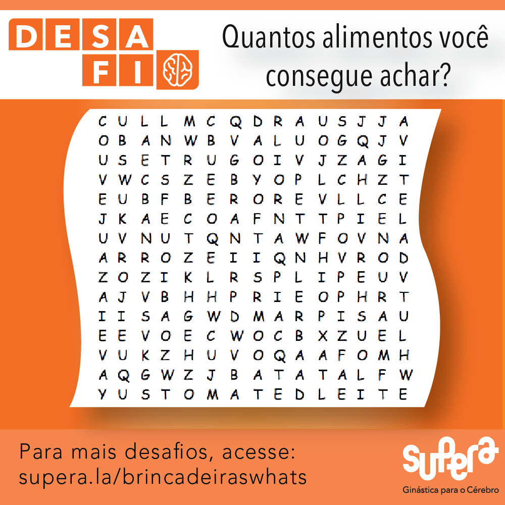 Brincadeiras Whatsapp #16 – Sopa de Letras - Supera - Estimulação Cognitiva